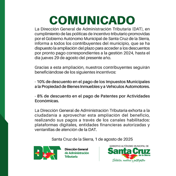 AMPLIACIÓN PLAZO DESCUENTOS IMPUESTOS MUNICIPALES 2024