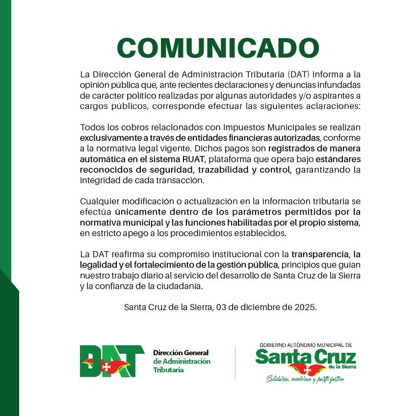 Comunicado DAT 03/12/2025